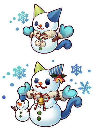 クリスマス限定キャラ 可愛い雪だるまのイラスト公開 サモンズボードのブログ 自己満